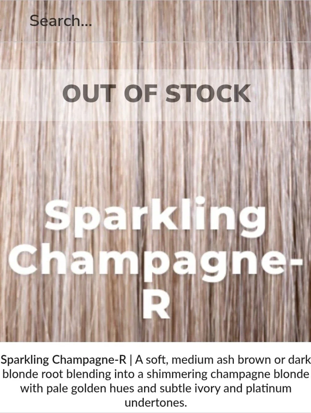 NWT! BELLE TRESS KATE. SPARKLING CHAMPAGE ROOTED. HARD TO FIND IN STOCK.